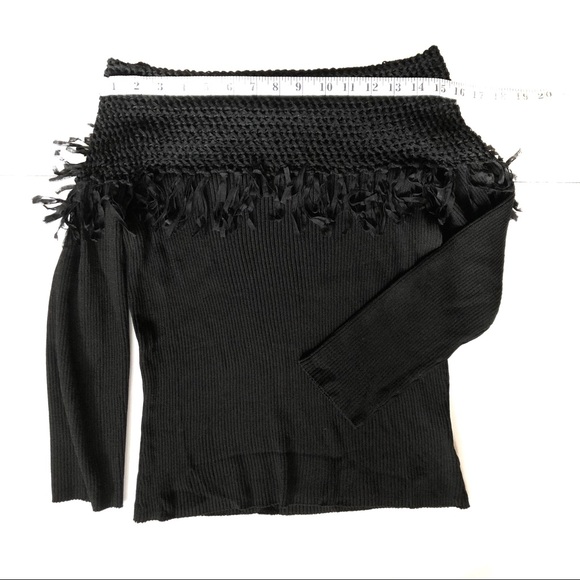 Stonebridge Signature Fringed Off Shoulder Sweater - Picture 1 of 6